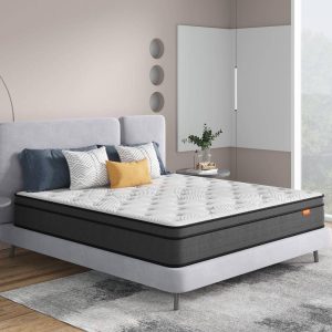 Sweetnight 10 in. Medium Memory Foam Hybrid Euro Top Mattress, Individually Wrapped Innerspring Full Size Mattress, Multi-Colored