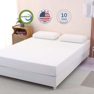 Yangming Green Tea Cooling Gel 8 in. Medium Firm Memory Foam Graphene Technology Cover Full Mattress, Made in USA, White