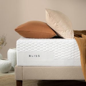 Zinus Bliss 12 Inch Medium Smooth Top Queen Memory Foam Mattress, Made in USA, White